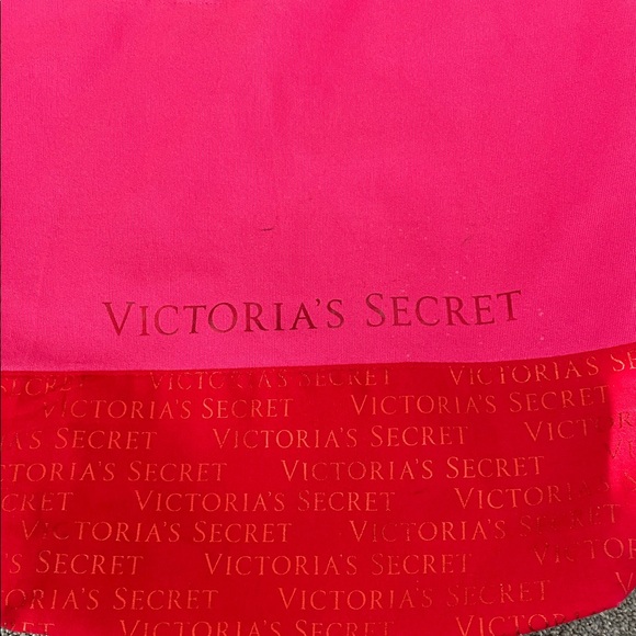 Victoria's Secret Vibrant Pink and Red Canvas Tote Metallic Beach Summer Travel - Picture 12 of 16